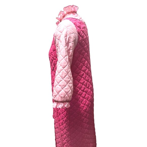 Vintage Handmade Quilted 1960's Button Front Nightgown Sleep Robe Sz Small/Mediu - Picture 9 of 16